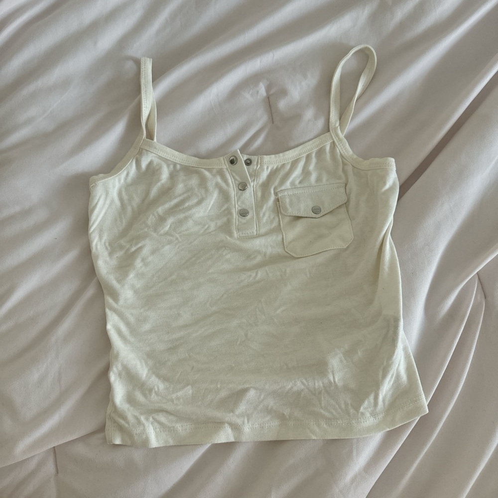 Cream Sleeveless Women's Top